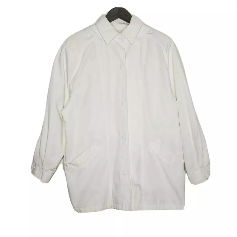 London Fog Trench Coat Hooded Rain Jacket Overcoat